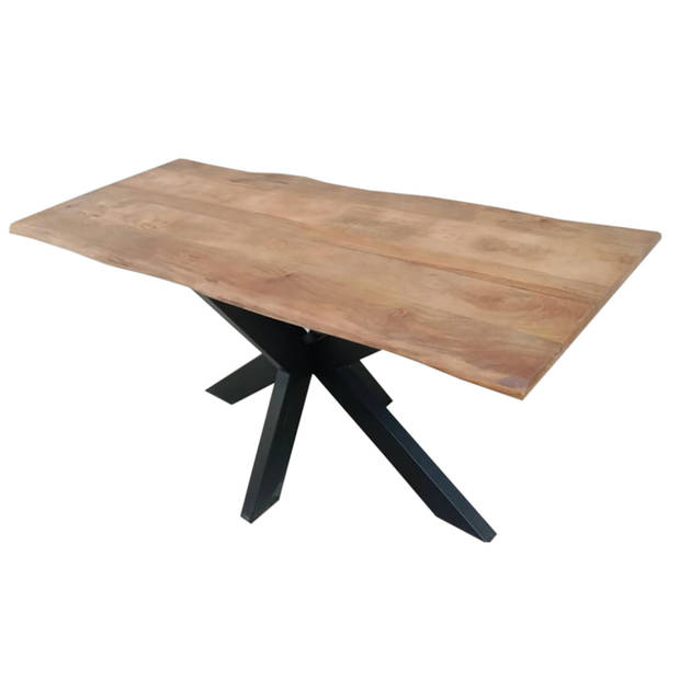 Eettafel boomstam mangohout 200cm Indiana industriële duurzaam boomstamtafel mango