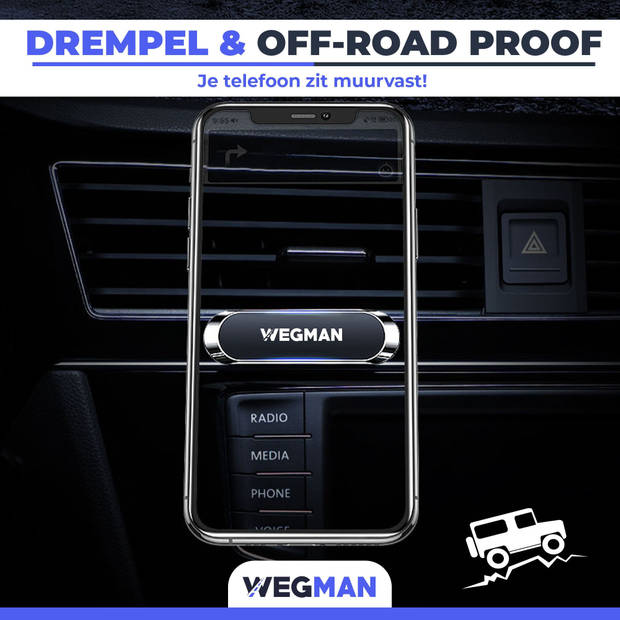 Wegman Magnetische Telefoonhouder – GSM Houder Auto – Off-Road en Drempel Proof - Autohouder Telefoon