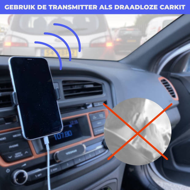 Bluetooth FM Transmitter - Carkit - Zwart
