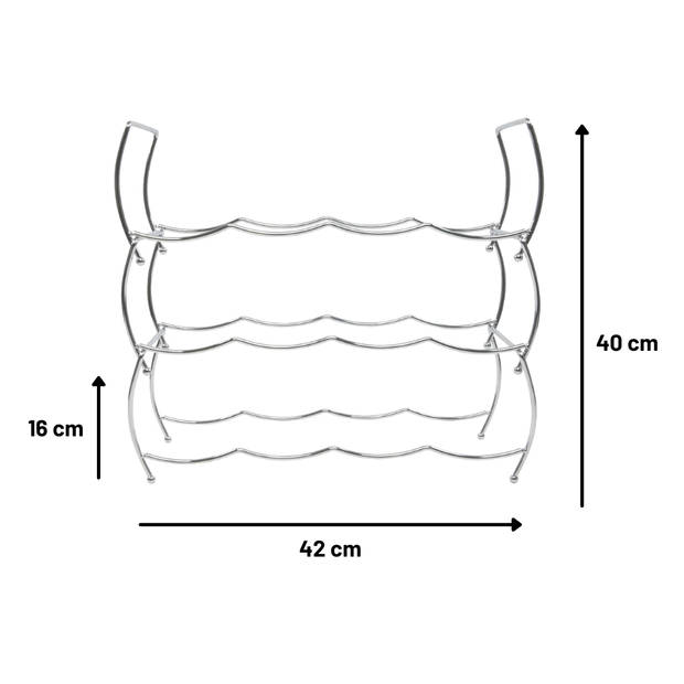 Orange85 Wijnrek - Metaal - 42 cm breed - Stapelbaar - 12 flessen - Wijnhouder - Wijnfleshouder - Flessenrek