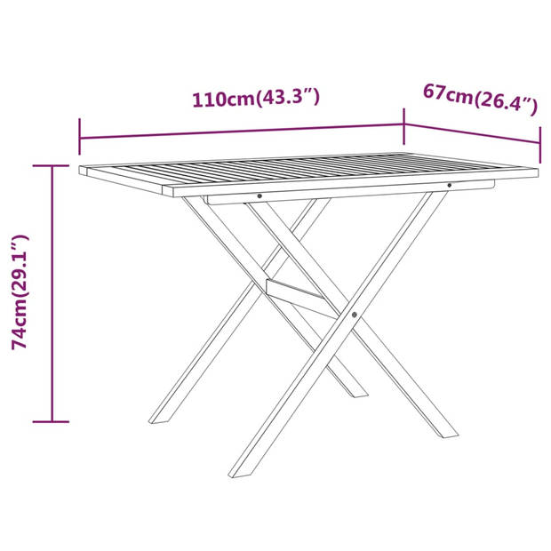 vidaXL 3-delige Tuinset met kussens zwart