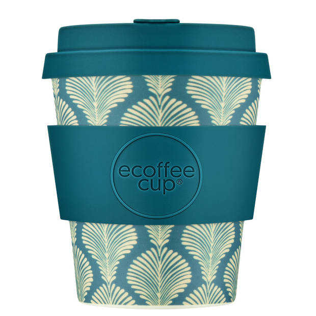 Ecoffee Cup Creasy Lu PLA - Koffiebeker to Go 250 ml - Groenblauw Siliconen