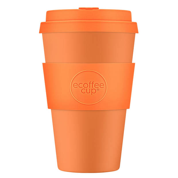 Ecoffee Cup Alhambra PLA - Koffiebeker to Go 400 ml - Oranje Siliconen