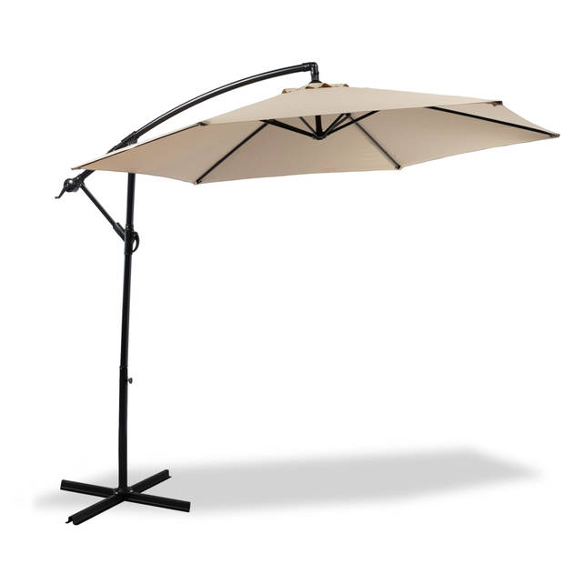 MaxxGarden Zweefparasol - Ø300 cm - Frame Royal Grey (taupe)