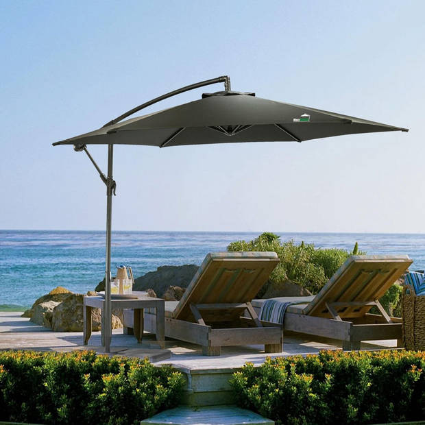 MaxxGarden Zweefparasol - Ø300 cm - Frame Royal Grey (zwart)