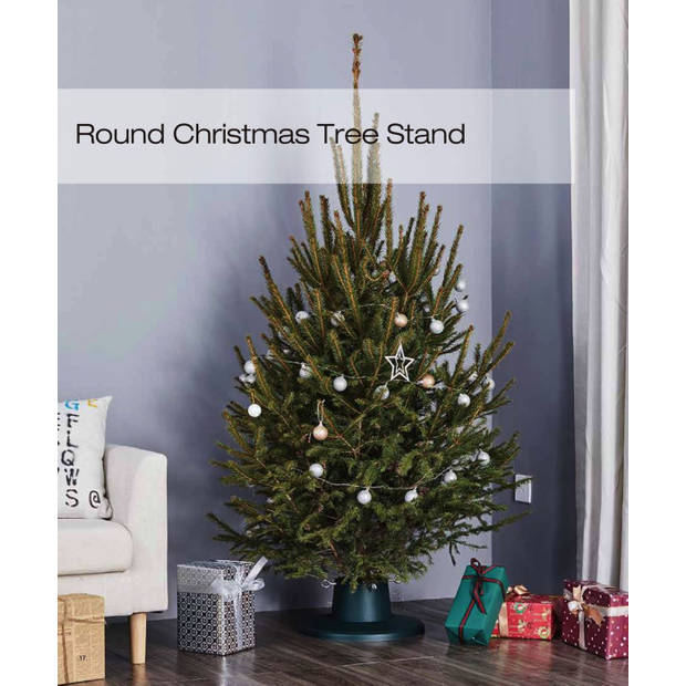 Kerstboomstandaard groen met klem - kerstboomvoet voor kerstbomen tot 210cm hoogte