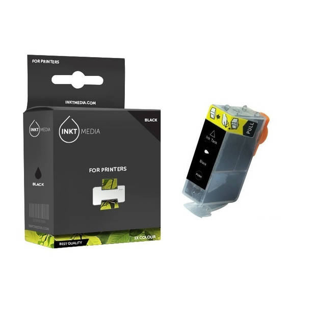 Inktmedia® - Inktcartridge - Geschikt Canon BCI-3eBK inktcartridge Zwart dik - Cartridge met Inkt