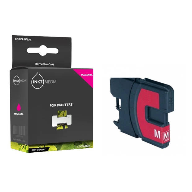 Inktmedia® - Inktcartridge - Geschikt Brother LC-1100M inktcartridge Magenta - Cartridge met Inkt