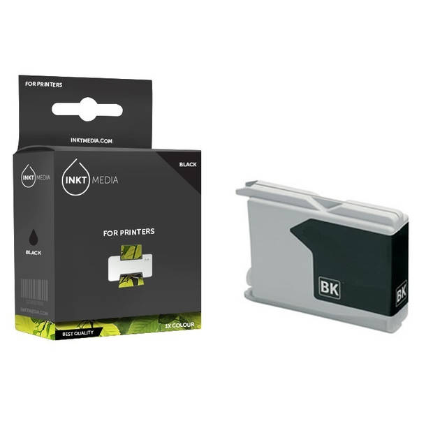 Inktmedia® - Inktcartridge - Geschikt Brother LC-970BK inktcartridge Zwart - Cartridge met Inkt