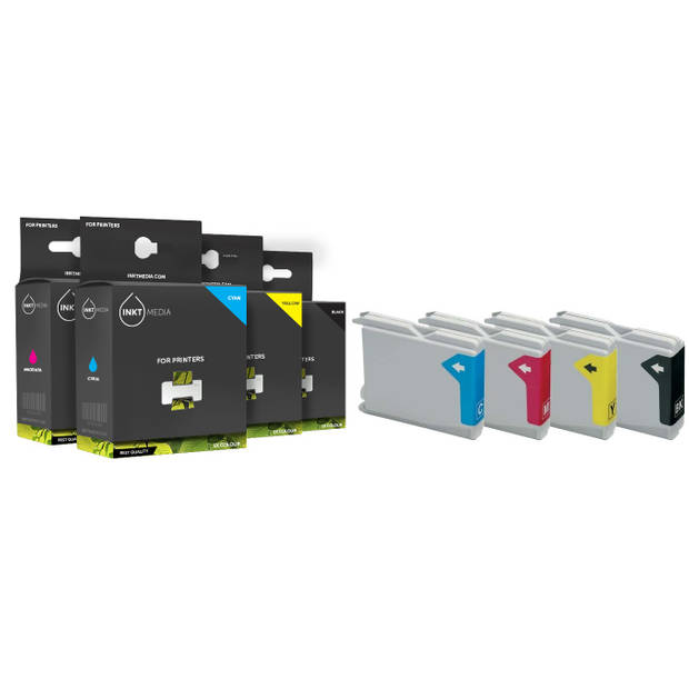 Inktmedia® - Inktcartridge - Geschikt Brother LC-970 serie inktcartridges SET - Cartridge met Inkt