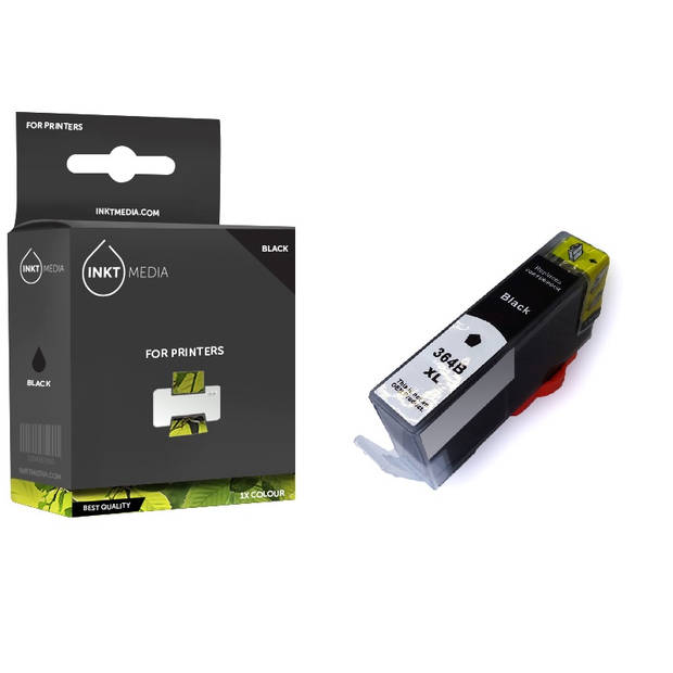 Inktmedia® - Inktcartridge - Geschikt HP 364XL CB321EE inktcartridge zwart hoge capaciteit - Cartridge met Inkt