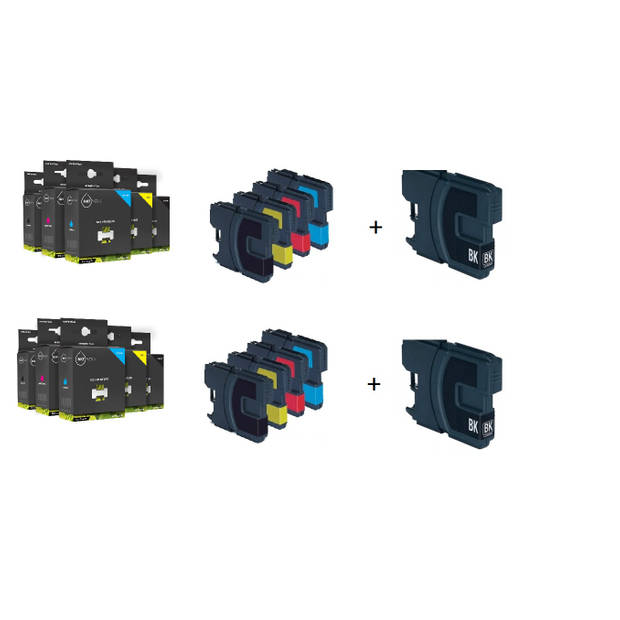 Inktmedia® - Geschikt AANBIEDING Brother lc-980 serie 10x cartridges