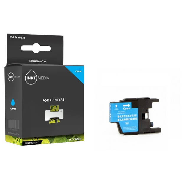 Inktmedia® - Inktcartridge - Geschikt Brother LC-1240CY inktcartridge cyaan - Cartridge met Inkt