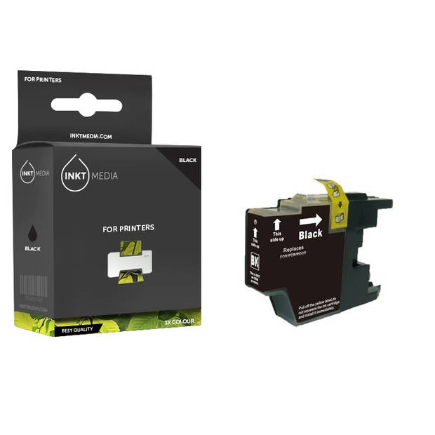 Inktmedia® - Inktcartridge - Geschikt Brother LC-1220BK inktcartridge zwart - Cartridge met Inkt