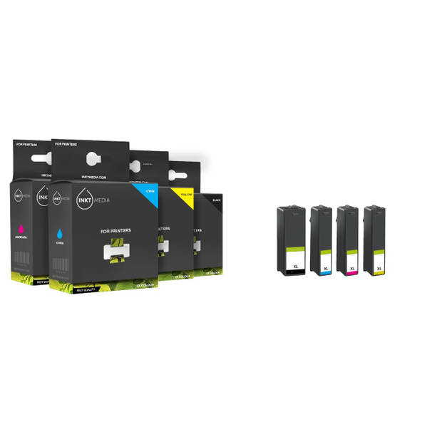 Inktmedia® - Inktcartridge - Geschikt Set Lexmark 100XL inktcartridge hoge capaciteit - Cartridge met Inkt