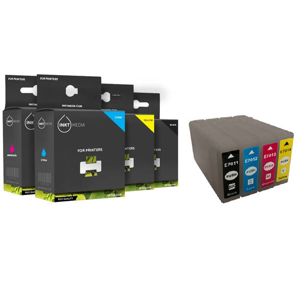 Inktmedia® - Geschikt Epson T701x multi pack extra hoge capaciteit