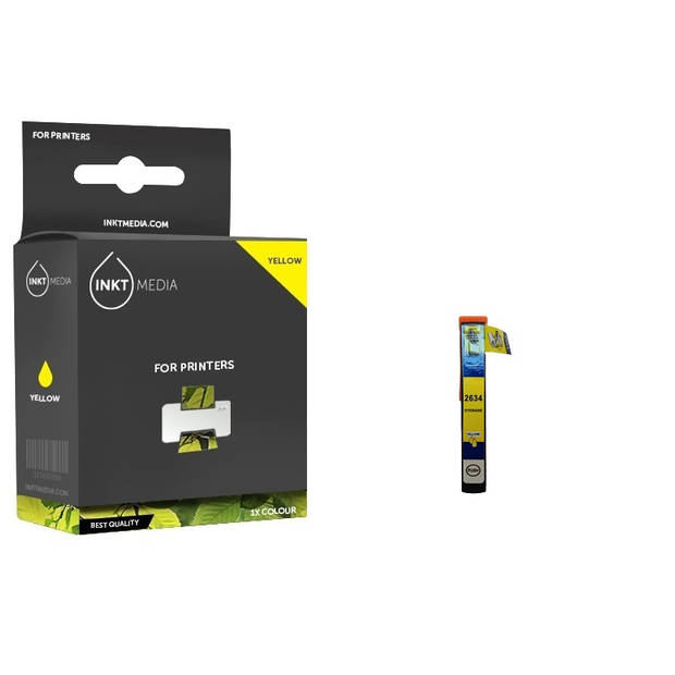 Inktmedia® - Inktcartridge - Geschikt Epson 26XL (T2634 T2614) inktcartridge geel hoge capaciteit - Cartridge met Inkt