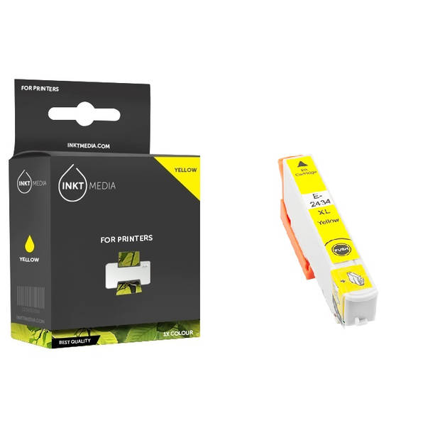 Inktmedia® - Inktcartridge - Geschikt Epson 24XL T2434 T2424 inktcartridge geel hoge capaciteit - Cartridge met Inkt