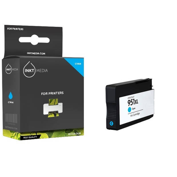 Inktmedia® - Inktcartridge - Geschikt HP 951XL (CN046AE) inktcartridge cyaan hoge capaciteit - Cartridge met Inkt