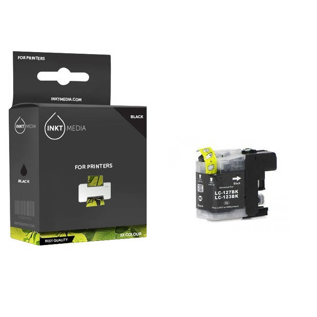 Inktmedia® - Inktcartridge - Geschikt Brother LC-127BK XL inktcartridge zwart - Cartridge met Inkt