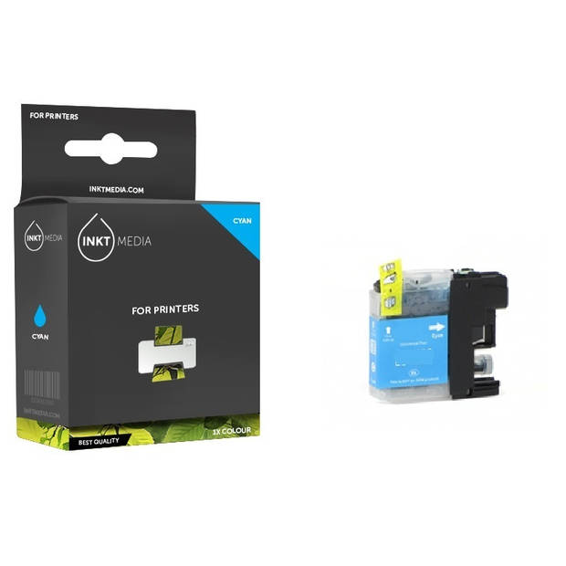 Inktmedia® - Inktcartridge - Geschikt Brother LC-225 XL Cyaan inktcartridge - Cartridge met Inkt