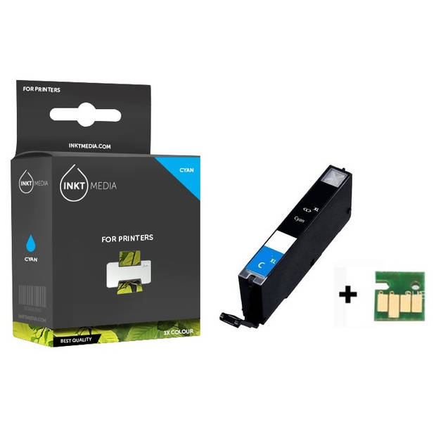 Inktmedia® - Inktcartridge - Geschikt Canon CLI-571C XL inktcartridge cyaan hoge capaciteit - Cartridge met Inkt