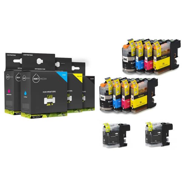 Inktmedia® - Geschikt AANBIEDING Brother lc-123 / lc-121 XL lc123 123xl serie 10x cartridges