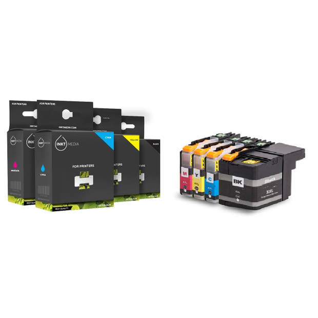 Inktmedia® - Geschikt Brother LC-3219XL LC-3217 aanbieding: zwart + 3 kleuren