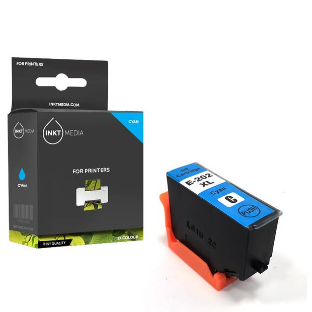 Inktmedia® - Inktcartridge - Geschikt Epson 202XL inktcartridge cyaan hoge capaciteit - Cartridge met Inkt