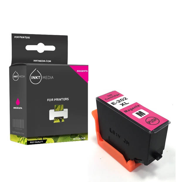 Inktmedia® - Inktcartridge - Geschikt Epson 202XL inktcartridge magenta hoge capaciteit - Cartridge met Inkt