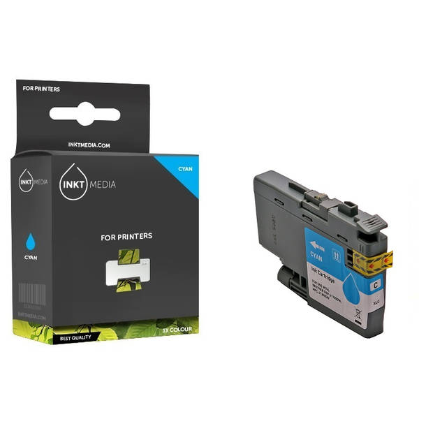 Inktmedia® - Inktcartridge - Geschikt Brother LC-3233 / LC-3235 XL inktcartridge cyaan - Cartridge met Inkt