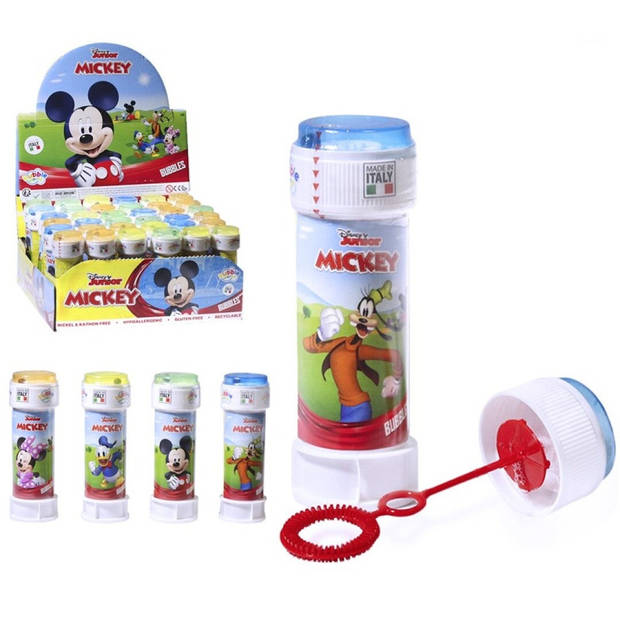 3x Disney Mickey Mouse bellenblaas flesjes met bal spelletje in dop 60 ml voor kinderen - Bellenblaas