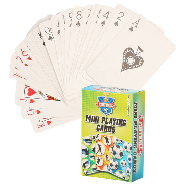 Mini voetbal thema speelkaarten 6 x 4 cm in doosje - Kaartspel