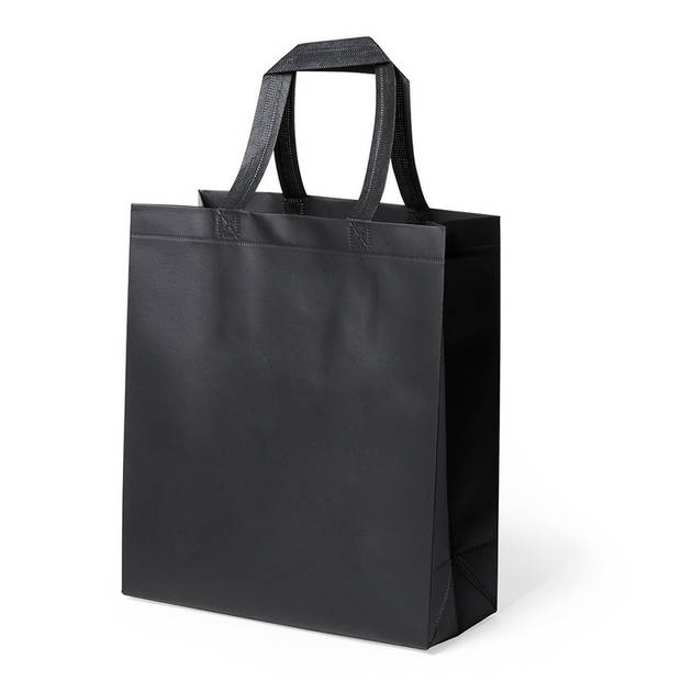 2x stuks draagtassen/schoudertassen/boodschappentassen in de kleur zwart 35 x 40 x 15 cm - Boodschappentassen