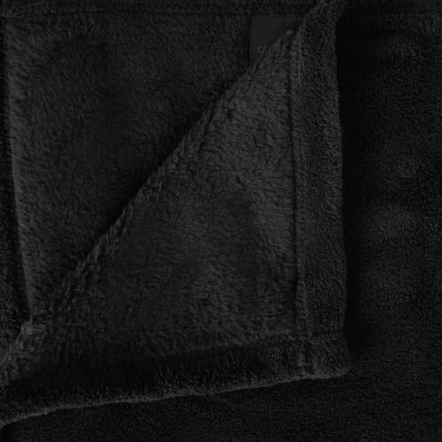 Fleece deken/fleeceplaid zwart 125 x 150 cm polyester - Plaids