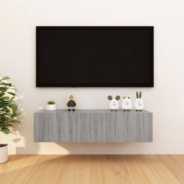 vidaXL Tv-wandmeubelen 4 st 30,5x30x30 cm grijs sonoma eikenkleurig