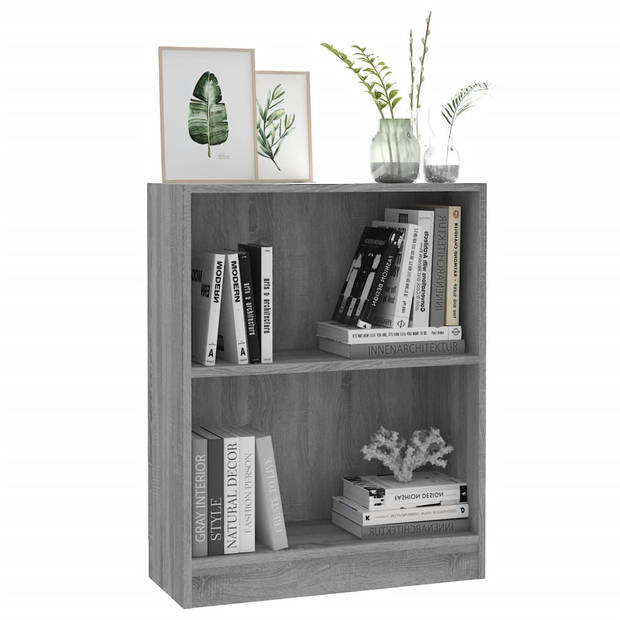 vidaXL Boekenkast 60x24x76 cm bewerkt hout grijs sonoma eikenkleurig