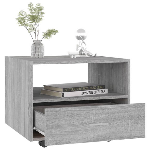 The Living Store Salontafel - Sonoma Eiken - 55 x 55 x 40 cm - Met Opbergruimte