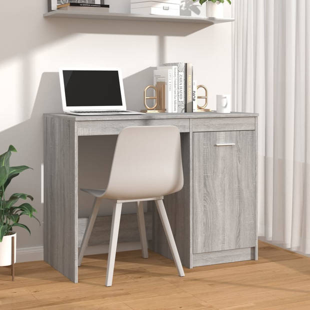 The Living Store Bureau - Modern - Bureau - 100 x 50 x 76 cm - Grijs Sonoma Eiken