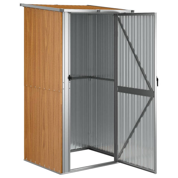 vidaXL Tuinschuur 118,5x97x209,5 cm gegalvaniseerd staal bruin