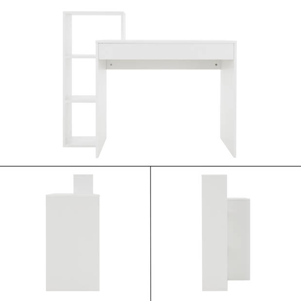 Bureau met legplank 110x72x40 cm wit ML design