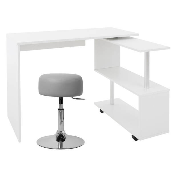 Bureau met vier wielen 150x88x75 cm Wit MDF ML-Design