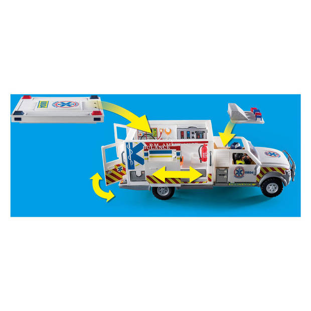 Voertuig Speelset Playmobil Rescue Vehicle: US Ambulance City Action 70936 (93 pcs)