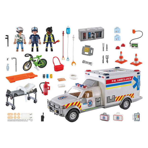 Voertuig Speelset Playmobil Rescue Vehicle: US Ambulance City Action 70936 (93 pcs)