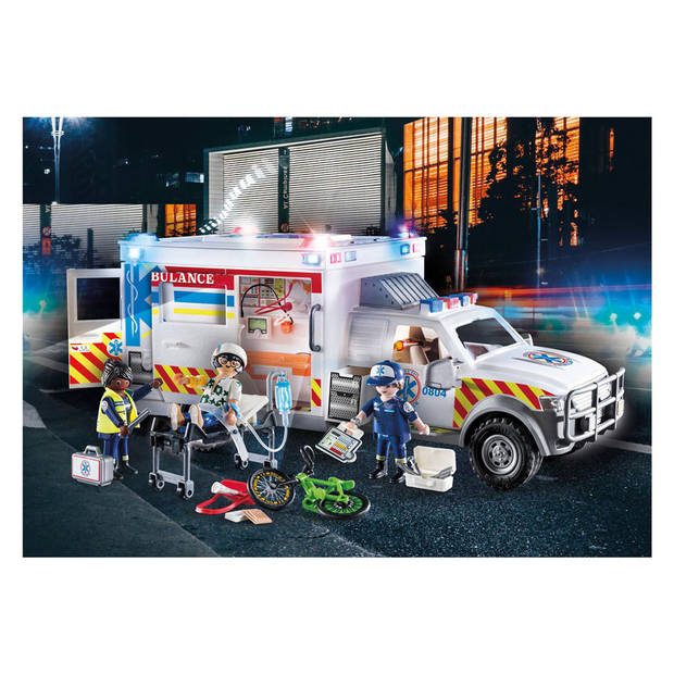 Voertuig Speelset Playmobil Rescue Vehicle: US Ambulance City Action 70936 (93 pcs)