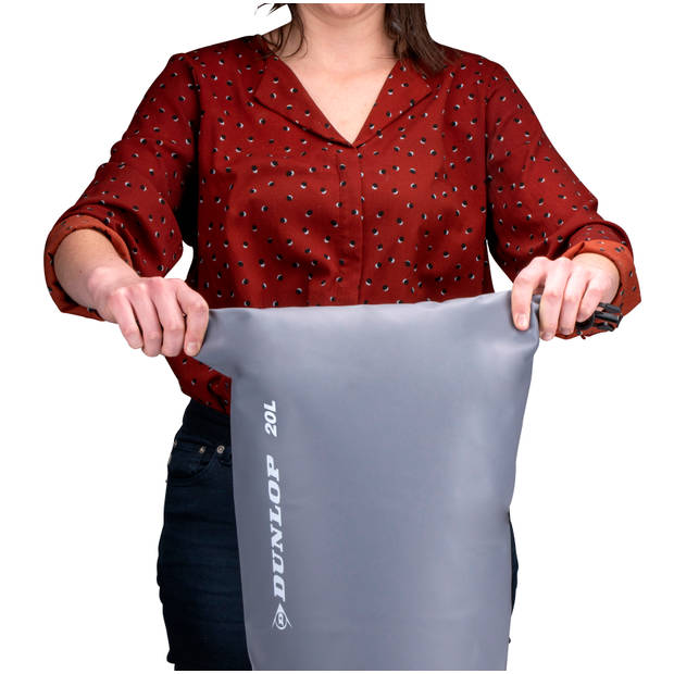 Dunlop Drybag - 20 Liter - Waterdichte Tas - Duurzaam PVC - Stof- en Waterdichte zak - Unisex - Grijs