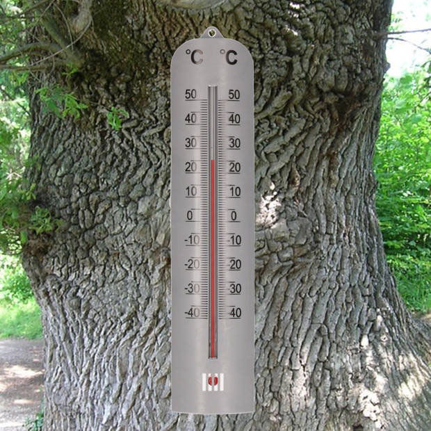 Thermometer voor de huiskamer binnen 27 x 6 cm van kunststof - Buitenthermometers