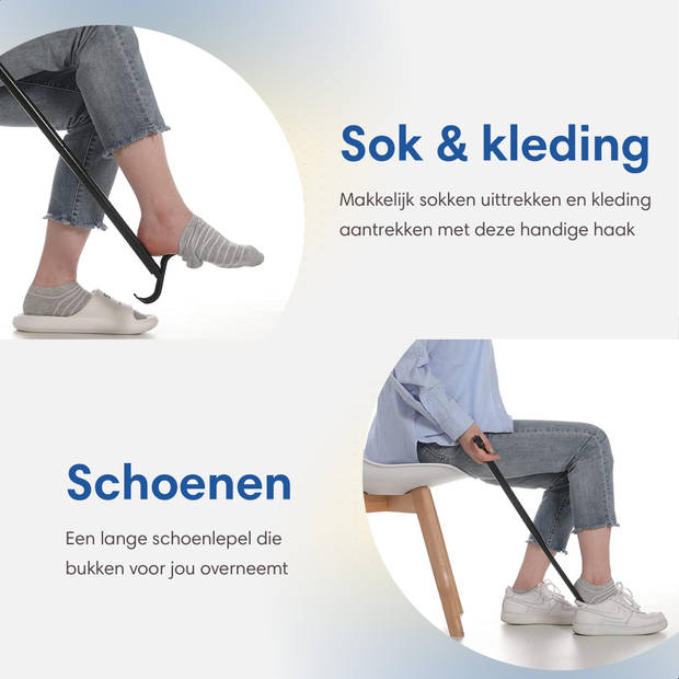 Safe Age Schoenlepel - Extra lang - 3 verschillende lengtes - Incl. aankleedstok en sokkenhulp