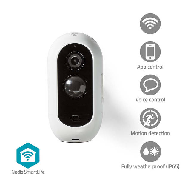 Nedis SmartLife Camera voor Buiten - WIFICBO30WT - Wit