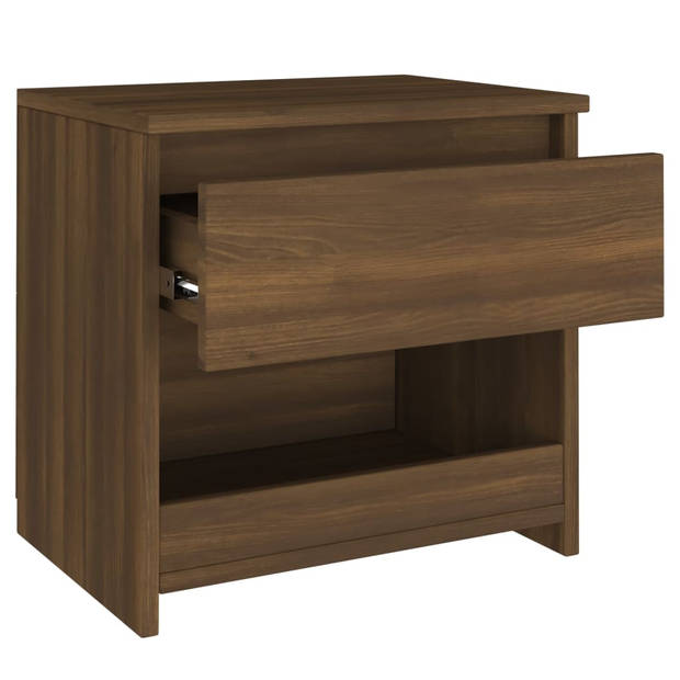 vidaXL Nachtkastjes 2 st 40x30x39 cm bewerkt hout bruin eikenkleur